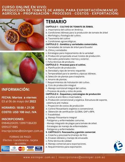 PRODUCCIÓN DE TOMATE DE ARBOL PARA EXPORTACIÓN (MANEJO AGRÍCOLA ...