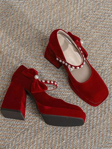 Petites Chaussures De Mari E Rouges Talons Hauts Compens S Style