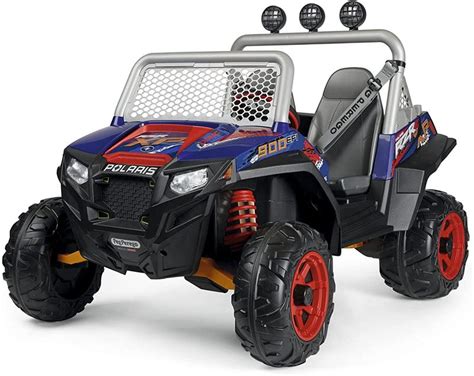 Peg Perego Polaris RZR 900 XP Terrängbil Blå och röd elbil 24V med