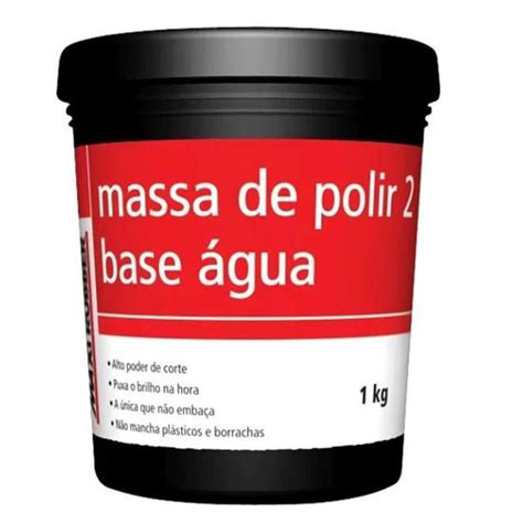 Massa De Polir Nº 2 Base Água Maxi Rubber 1 Kg Polimento Automotivo