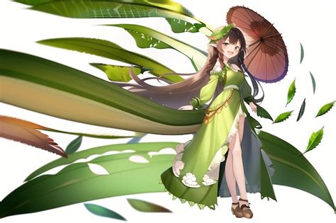 Premium AI Image A Woman In A Green Dress With An Umbrella On Her