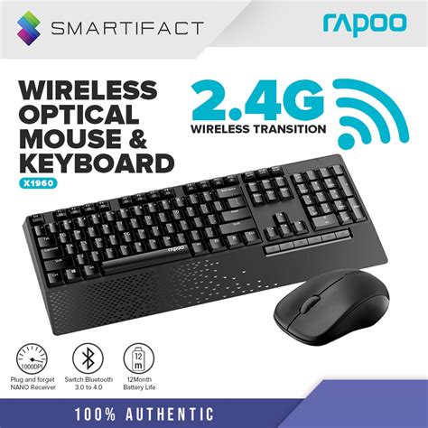 Rapoo X Wireless Optical Mouse Keyboard Spill Resistance