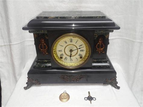 Antique 1880 Seth Thomas Adamantine 21 Jewel Shelf Mantle Clock W Key