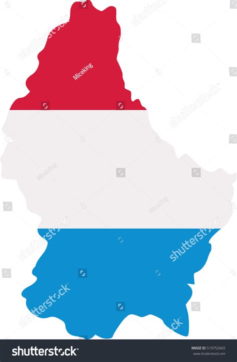 Luxembourg Map Flag Stock Vector (Royalty Free) 519752665 | Shutterstock