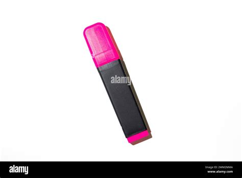 Red Highlighter Pen Laying On White Background Stock Photo Alamy