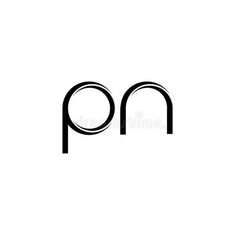 Pn Logo Monogram With Slice Rounded Modern Design Template Stock Vector