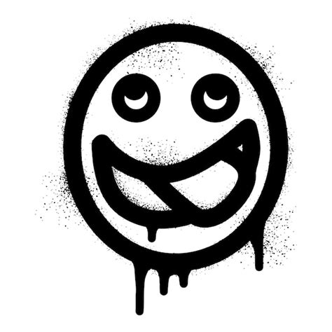 Premium Vector Smiling Face Emoticon Graffiti With Tongue Stuck Out