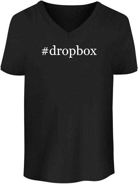 Dropbox Men S Soft And Comfortable Hashtag V Neck T Shirt Black Large Clothing