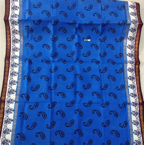 Block Prints Casual Wear Pure Printed Sungudi Cotton Sarees Without