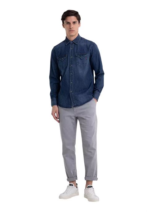 Jual Replay Replay Denim Shirt With Pockets Original Zalora