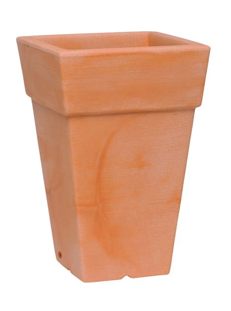 Pot carré haut plastique coloris terre cuite Poterie Pots de fleurs