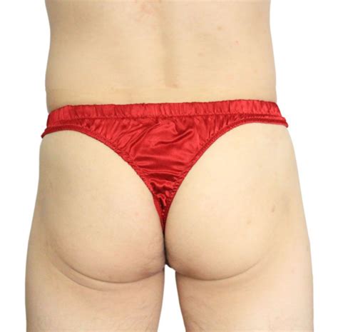 Paradise Silk Sexy 100 Silk Satin Underwear Mens Thong Briefs Solid