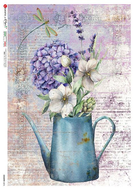 Paper Designs Purple Flowers In A Vase Country A Size Etsy