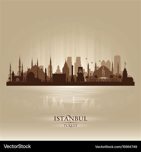 Istanbul turkey city skyline silhouette Royalty Free Vector