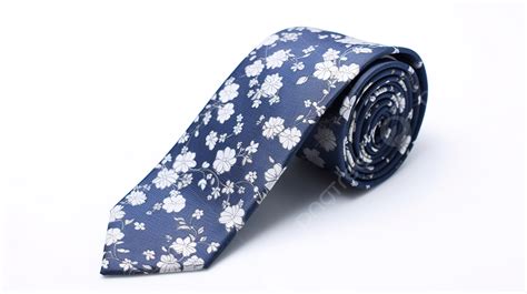 Fondo Una Corbata Azul Con Flores Blancas Fondo Elemento De Negocios