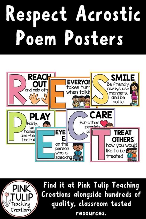 Respect Acrostic Poem Poster Set Classroom Decor Etsy Video Video