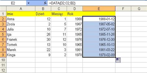 Szkolenia Z Excela Funkcja Data W Excelu