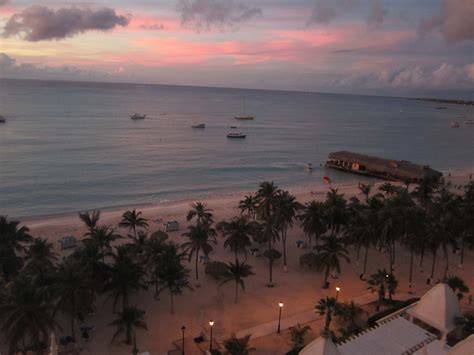 Stunning Sunset Sky View From The Riu Hotel In Aruba Aruba Riu Beach