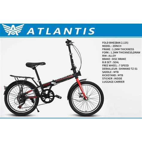 Jual Sepeda Lipat Inch Atlantis Speed New Model Shopee Indonesia