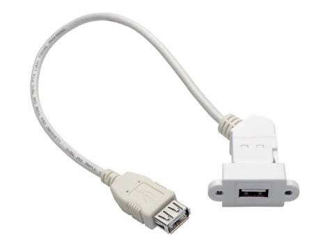 Tripp Lite Usb 2 0 All In One Keystone Panel Mount Coupler Cable F F Angled Connector White 1