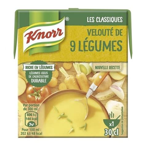 Knorr Les Classiques Velouté de 9 Légumes 30cl lot de 6 Cdiscount