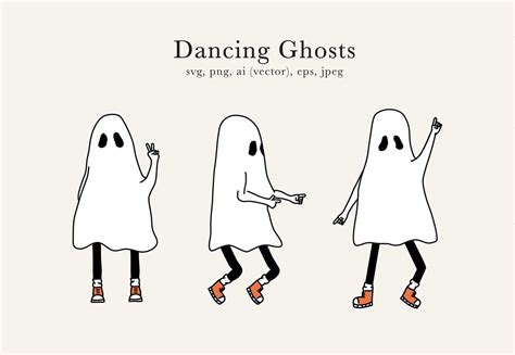 Dancing Ghosts Svg Dancing Ghosts Png Fun Ghost Drawing Ghost Svg