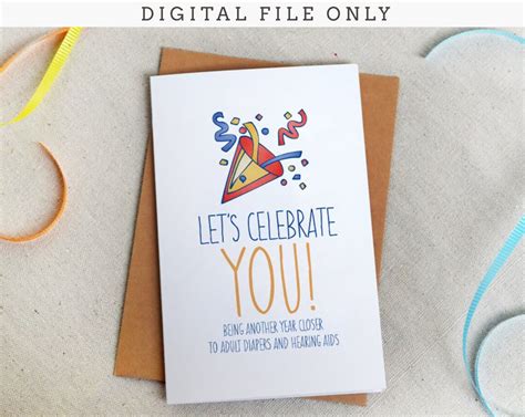 Printable Funny Aging Birthday Card / for Anyone / 5.5 X 8.5 Folded ...