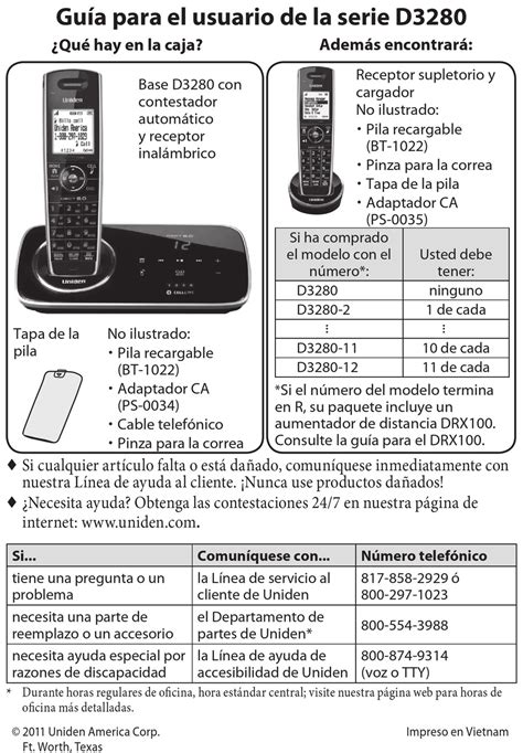 UNIDEN D3280 GUÍA PARA EL USUARIO Pdf Download ManualsLib