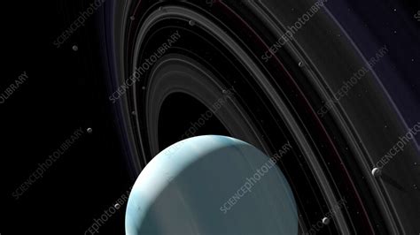 Uranus and its moons, animation - Stock Video Clip - K011/5465 ...