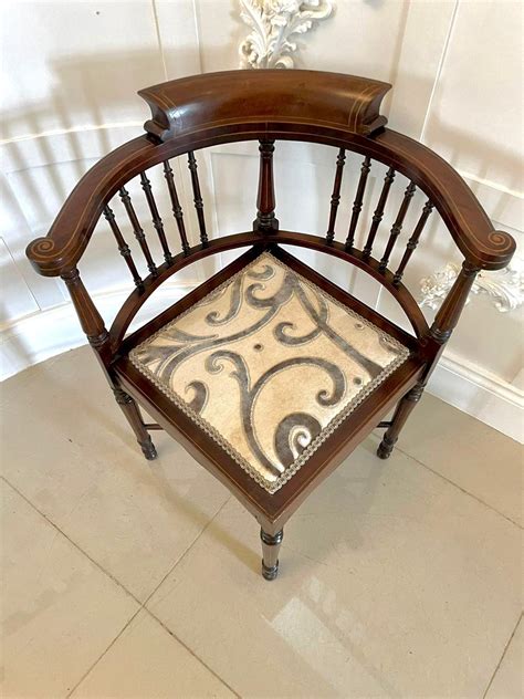 Quality Edwardian Mahogany Inlaid Corner Chair For Sale At 1stdibs