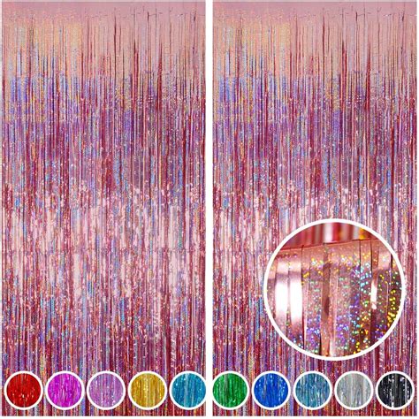 Foil Fringe Backdrop Melsan Pack Ft X Ft Tinsel Foil Fringe