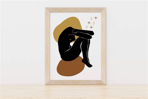 Nude Abstract Art Female Figure Print Celestial Abstract Print Modern Art Boho Print