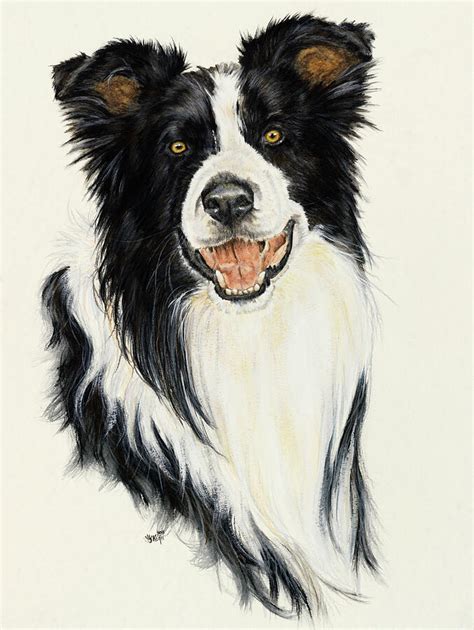 Border Collie Painting by Barbara Keith