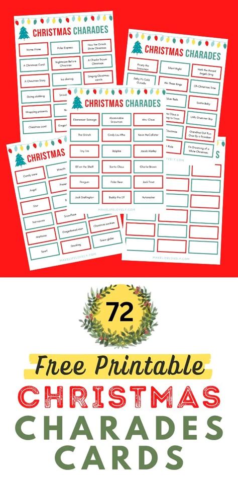 72 Free Printable Christmas Charades Cards Artofit