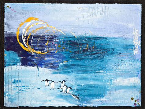 Penguins Abstract Painting By Tracy L Teeter Fine Art America