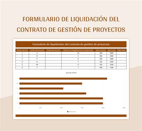 Plantilla de Excel Formulario De Liquidación Del Contrato De Gestión De