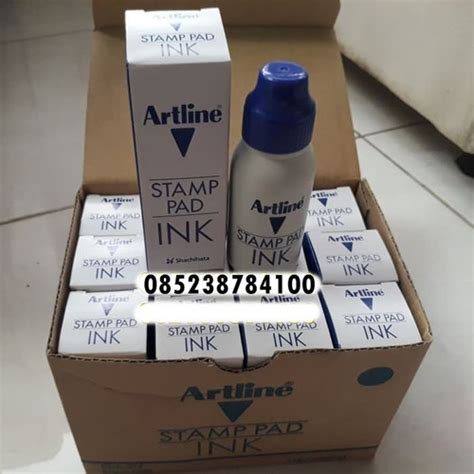 Jual Artline Stamp Pad Ink Refill Warna Biru Tinta Stempel Artline