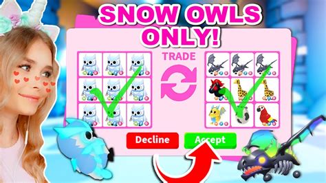 Trading New Legendary Snow Owl Only In Adopt Me Roblox Youtube