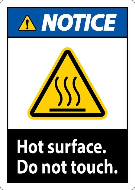 Premium Vector Notice Safety Label Hot Surface Do Not Touch