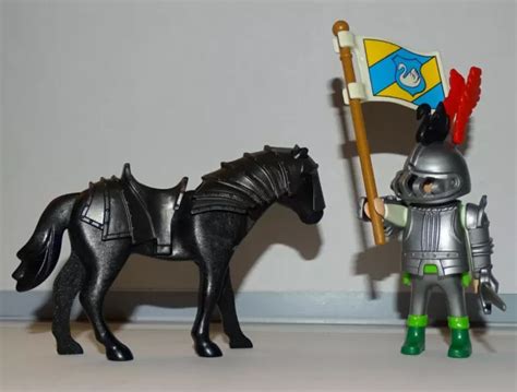 PLAYMOBIL LE CHEVALIER Du Cygne Cheval Armes Moyen Age Chateau