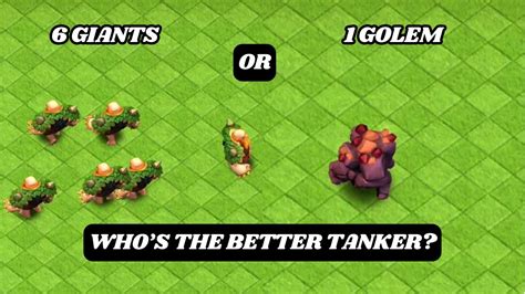 Clash Of Clans Tanker Showdown Giants Vs Golem Youtube