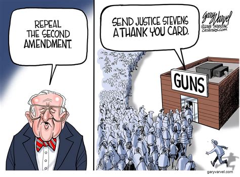 Political cartoon U.S. Justice Stevens second amendment repeal NRA gun ...