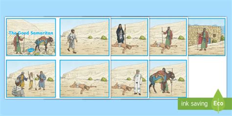 The Good Samaritan Story Sequencing Cards Bible