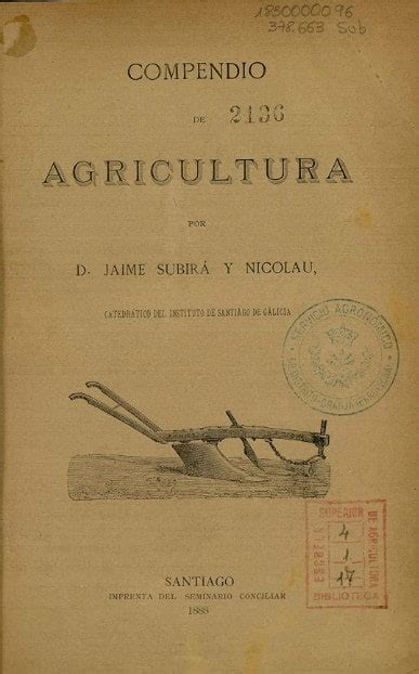 Compendio De Agricultura Rag Real Academia De Gastronom A