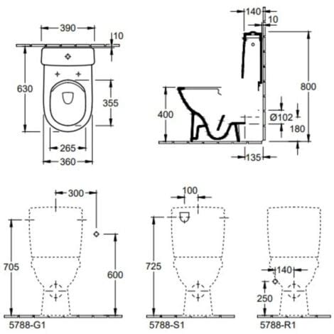 WC à poser compact sans bride VILLEROY ET BOCH O novo avec abattant