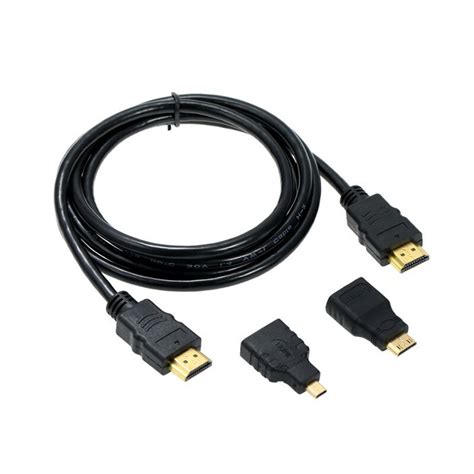 Set Cablu Hdmi 20 1 5m Cu 2 Adaptoare Mini Hdmi Si Micro Hdmi