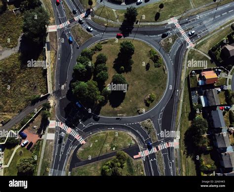 A View From A Drone Of The Completed Dutch Style Roundabout At The