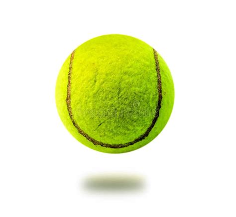 Close Up of Yellow Tennis Ball on White Background Stock Image - Image ...