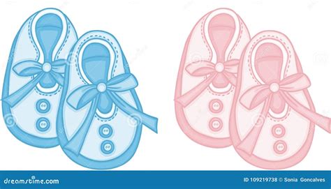 Blue and pink baby shoes stock vector. Illustration of scrapbook ...