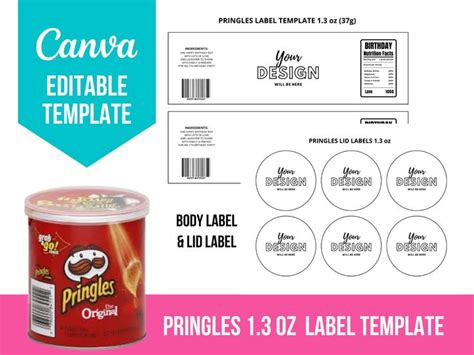 Pringles Oz Labels Template Canva Editable Template Digital